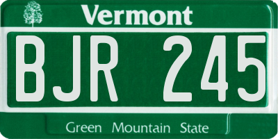 VT license plate BJR245