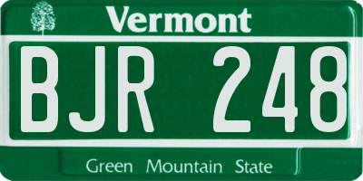 VT license plate BJR248
