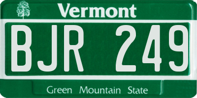 VT license plate BJR249