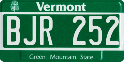 VT license plate BJR252