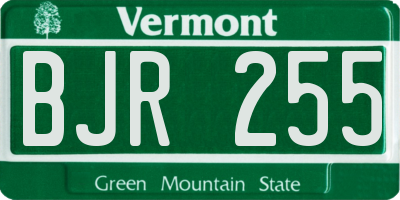 VT license plate BJR255