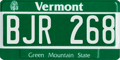 VT license plate BJR268