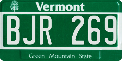 VT license plate BJR269