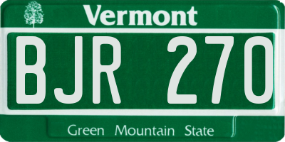 VT license plate BJR270