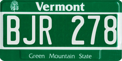 VT license plate BJR278