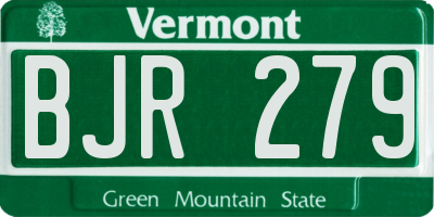 VT license plate BJR279