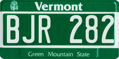 VT license plate BJR282