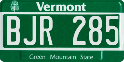 VT license plate BJR285
