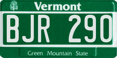 VT license plate BJR290