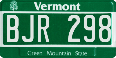 VT license plate BJR298