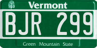 VT license plate BJR299