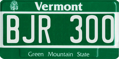 VT license plate BJR300