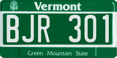 VT license plate BJR301