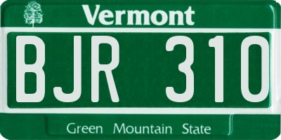 VT license plate BJR310