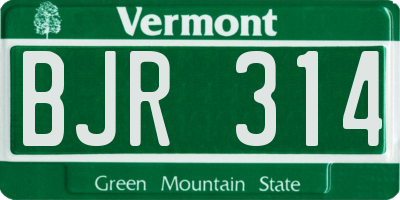 VT license plate BJR314