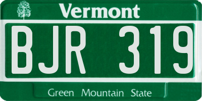 VT license plate BJR319