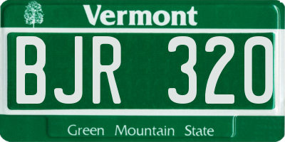 VT license plate BJR320