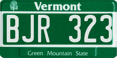 VT license plate BJR323