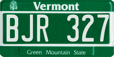 VT license plate BJR327