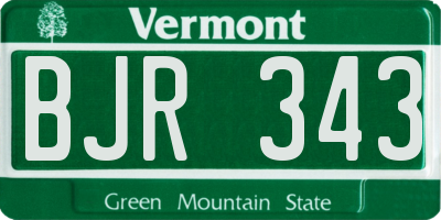 VT license plate BJR343