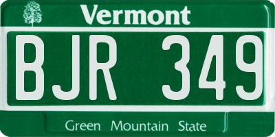 VT license plate BJR349