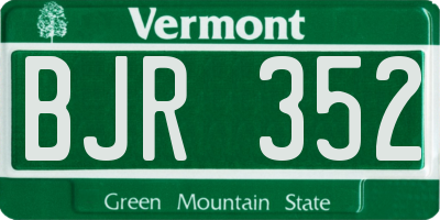 VT license plate BJR352