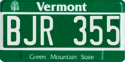 VT license plate BJR355