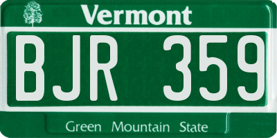 VT license plate BJR359