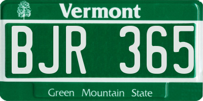 VT license plate BJR365