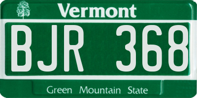 VT license plate BJR368