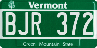 VT license plate BJR372