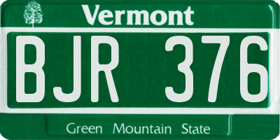 VT license plate BJR376