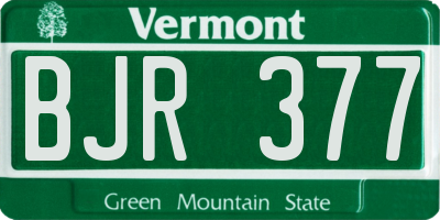 VT license plate BJR377