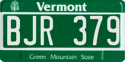 VT license plate BJR379