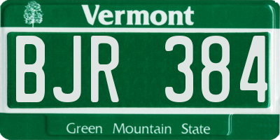 VT license plate BJR384