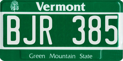 VT license plate BJR385