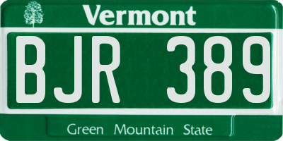 VT license plate BJR389