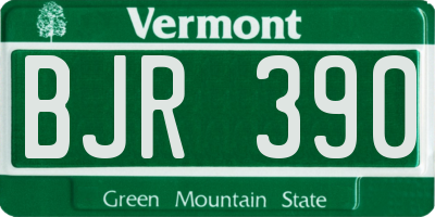 VT license plate BJR390