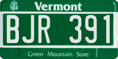 VT license plate BJR391