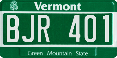 VT license plate BJR401