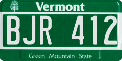 VT license plate BJR412