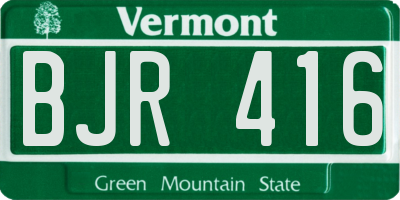 VT license plate BJR416