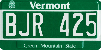 VT license plate BJR425