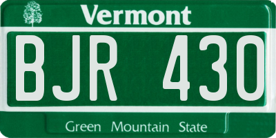 VT license plate BJR430