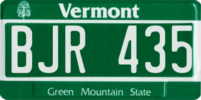 VT license plate BJR435