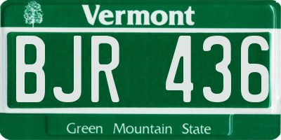 VT license plate BJR436