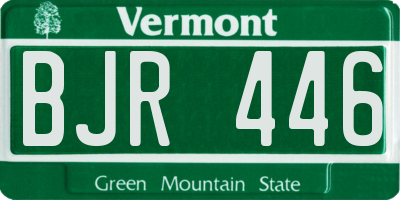 VT license plate BJR446