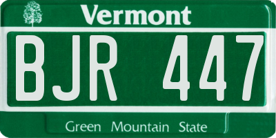 VT license plate BJR447