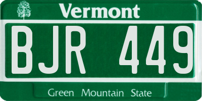 VT license plate BJR449