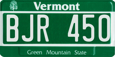 VT license plate BJR450